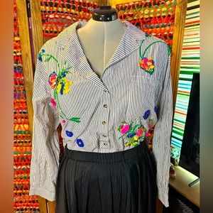 Anthropologie Maeve Embellished Button Down